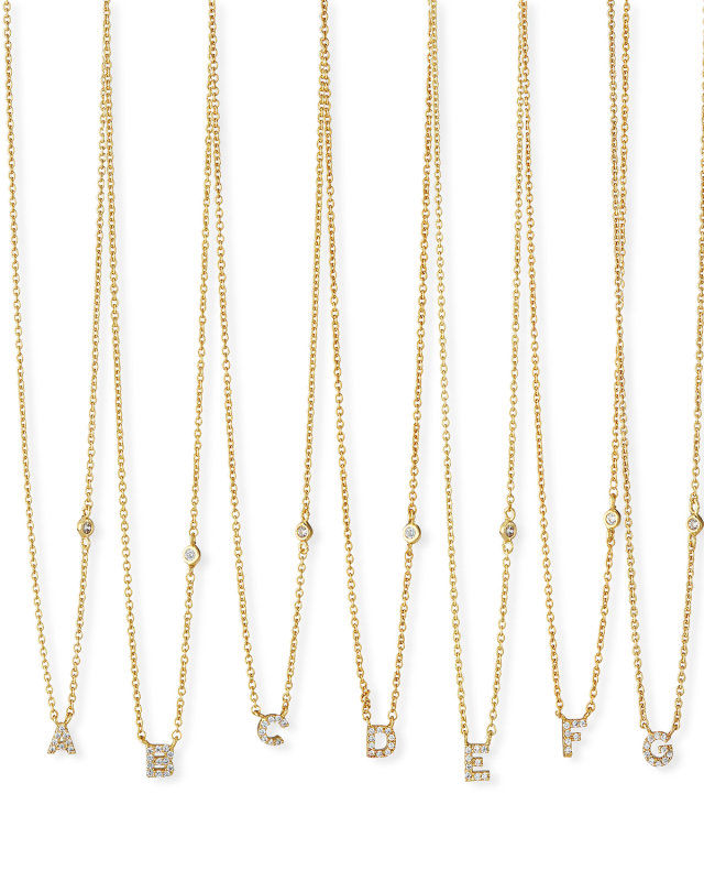 Cubic Zirconia Initial Necklace